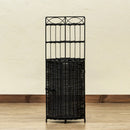 コーナーラック 3段 収納棚 壁寄せ 玄関 トイレ リビング ダイニング 収納ラック 扉付き 目隠し 白 ホワイト ダークブラウン アジアン おしゃれ リゾート ラタン 【納期B】【skb-tme79】