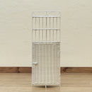 コーナーラック 3段 収納棚 壁寄せ 玄関 トイレ リビング ダイニング 収納ラック 扉付き 目隠し 白 ホワイト ダークブラウン アジアン おしゃれ リゾート ラタン 【納期B】【skb-tme79】