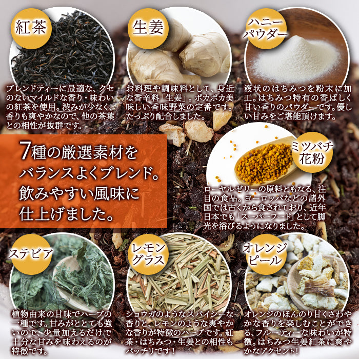 はちみつ紅茶 蜂蜜紅茶 ハチミツ 生姜 ジンジャー 紅茶 ハーバルブレンドティー 人工甘味料不使用 ティーバッグ パック ハニーティー お茶 【納期E】【sm00010820】