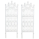 アイアンフェンス ホワイト おしゃれ ガーデニング 庭 自立式 アンティーク 白 アイアン フェンス 外構 DIY 柵 バラ ロータイプ 【納期B】【sms-df009l-2p】