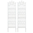 アイアンフェンス ハイタイプ ホワイト おしゃれ ガーデニング 庭 自立式 アンティーク 白 アイアン フェンス 外構 DIY 柵 バラ ツタ植物 【納期B】【sms-df010h-2p】