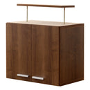 上置き 収納 棚 上置き棚 つっぱり 突っ張り 天井 収納棚 両開き 観音開き 幅 約60cm 扉 ドア 可動棚 木目 茶色 白 ホワイト 北欧 ナチュラル 家具調 おしゃれ 【納期E】【szo-dsp-ue60】