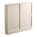 カウンター下収納 引き戸 薄型 スリム ワイド 幅広 おしゃれ 収納棚 省スペース 目隠し ホワイト 約 幅90cm 高さ85cm 北欧 ナチュラル 可動棚 幅木避け 巾木除け 【納期E】【szo-fkss-9015】