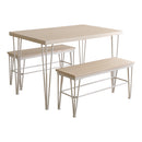 ダイニングセット 4人 向け ダイニングテーブルセット 3点セット テーブル ダイニングベンチ 腰掛け おしゃれ 北欧 白 ホワイト ナチュラル かわいい カフェ風 【納期E】【szo-frbb-3】