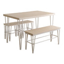 ダイニングセット 4人 用 ダイニングテーブルセット 4点セット テーブル ダイニングベンチ 椅子 チェアー おしゃれ 北欧 白 ホワイト モダン 天板 厚み 四人掛け 【納期E】【szo-frcb-4】