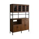 食器棚 収納 おしゃれ 北欧 ワイド 大容量 大型 大きい サイズ アンティーク調 レトロ風 ビンテージ デザイン モダン ガラス扉 引き出し スライド 開き扉 可動棚 【納期E】【szo-gck-18120】