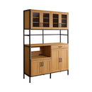 食器棚 収納 おしゃれ 北欧 ワイド 大容量 大型 大きい サイズ アンティーク調 レトロ風 ビンテージ デザイン モダン ガラス扉 引き出し スライド 開き扉 可動棚 【納期E】【szo-gck-18120】