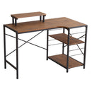 パスコンデスク PCデスク 机 卓上棚付き 作業スペース 作業台 ラック 棚 収納 スタイリッシュ 北欧 西海岸風 ナチュラル カントリー おしゃれ かっこいい 【納期A】【szo-lbk-120】