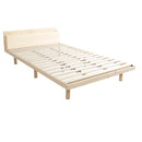 すのこベッド セミダブル 脚付き 取外し 低ホルムアルデヒド 高さ調整 2口コンセント 宮棚 北欧 通気性 耐久性 無垢材 ベッドフレーム マットレス別売り 【納期E】【szo-lps-mp-01sd】