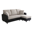 カウチソファ 3人掛け 布地 ファブリック フェイクレザー 合革 カウチ オットマン スツール 足置き ポケットコイル S字バネ ローソファ 脚 クッション付き 【納期A】【szo-rk3p】