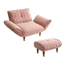 カウチソファ オットマン セット 1人掛け ソファー スツール 足置き ベロア おしゃれ 北欧 フェミニン ガーリー シンプル くすみカラー リクライニング 日本製 【納期E】【szo-sh-07-okba1p-s】