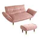 カウチソファ セット オットマン 2人掛け スツール コンパクト ベロア 生地 おしゃれ 北欧 フェミニン ガーリー シンプル くすみカラー リクライニング 日本製 【納期E】【szo-sh-07-okba2p-s】