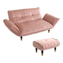 カウチソファ セット オットマン 2人掛け スツール コンパクト ベロア 生地 おしゃれ 北欧 フェミニン ガーリー シンプル くすみカラー リクライニング 日本製 【納期E】【szo-sh-07-okba2p-s】