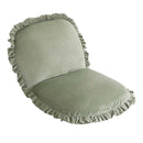 座椅子 おしゃれ コンパクト 北欧 かわいい ガーリー ロマンチック ベロア フリル くすみカラー リクライニング フラット クッション性 厚み ふっくら 日本製 【納期E】【szo-sh-07-okbf】