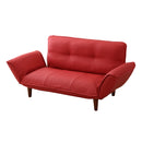 ソファ 2人掛け 合皮 おしゃれ ひじ掛け 肘付き ソファー カウチ レトロ シンプル 日本製 リクライニング コンパクト 脚 取り外し ローソファ 座椅子 黒 白 赤 【納期E】【szo-sh-07-rgn】