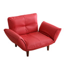 ソファ 1人掛け 合皮 おしゃれ ひじ掛け 肘付き ソファー 一人用 椅子 レトロ シンプル 定番 デザイン 日本製 国産 リクライニング ローソファ 座椅子 黒 白 赤 【納期E】【szo-sh-07-rgn1p】