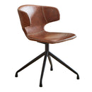 ダイニングチェア 椅子 おしゃれ デザイン ステッチ レザー調 座面 背もたれ カーブ 丸み 形状 フォルム スチール脚 北欧 アメリカン ブラウン 茶色 グレー 【納期E】【szo-sh-23-amr】