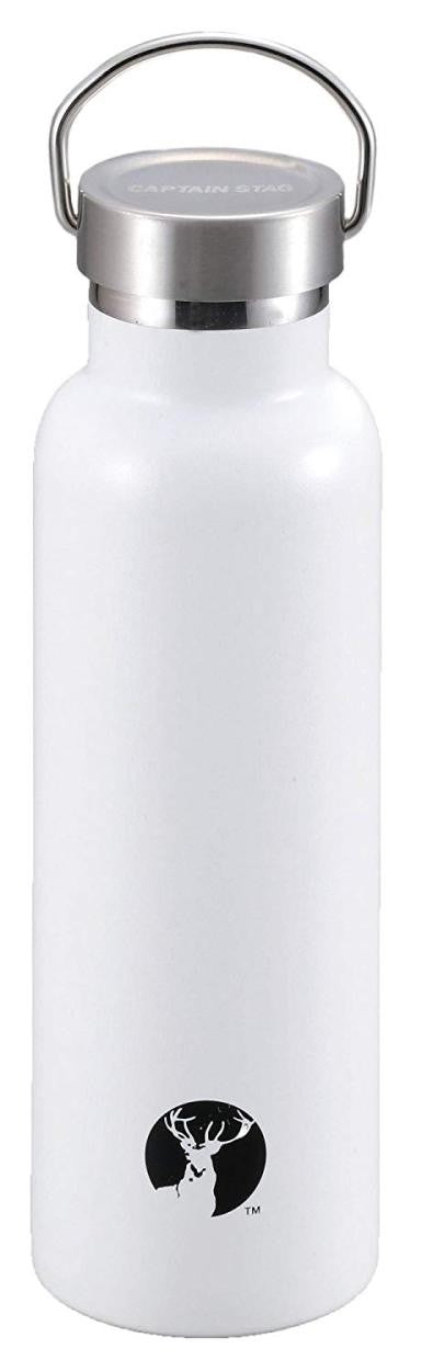 ボトル 600ml 水筒 直飲み 広口 氷 入れやすい スリム おしゃれ 取っ手 携帯用 保冷 保温 真空 二重構造 銀 黒 白 緑 黄色 橙 【納期A】【toh-275257】