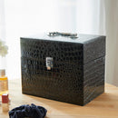 コスメボックス アクセサリーボックス 鏡付き ミラー 大容量 コスメケース アクセサリーケース 収納 メイクボックス 黒 ブラック ピンク おしゃれ 持ち運び 携帯 【納期A】【toh-313315】