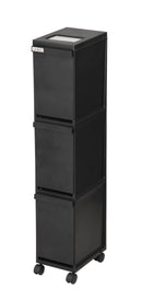 ゴミ箱 3段 分別 キャスター付き ごみ箱 縦型 キッチン リビング ふた付き 蓋 白 ホワイト 黒 ブラック 省スペース おしゃれ スタイリッシュ スリム 容量 36L 【納期A】【toh-342340】