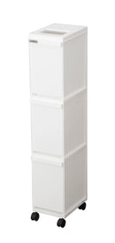 ゴミ箱 3段 分別 キャスター付き ごみ箱 縦型 キッチン リビング ふた付き 蓋 白 ホワイト 黒 ブラック 省スペース おしゃれ スタイリッシュ スリム 容量 36L 【納期A】【toh-342340】