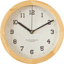 掛け時計 壁掛け 時計 ウォールクロック 円形 丸型 シンプル 北欧 見やすい 木目 柄 北欧 天然木製 ガラス 連続秒針 静か 無音 インテリア ナチュラル カフェ風 【納期A】【toh-349263】