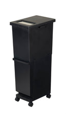 ごみ箱 ゴミ箱 2段 分別 キャスター付き ふた付き 蓋 白 ホワイト 黒 ブラック おしゃれ スタイリッシュ スリム 容量 55L キッチン リビング 【納期A】【toh-359407】