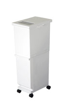 ごみ箱 ゴミ箱 2段 分別 キャスター付き ふた付き 蓋 白 ホワイト 黒 ブラック おしゃれ スタイリッシュ スリム 容量 55L キッチン リビング 【納期A】【toh-359407】