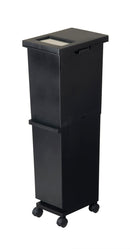 ゴミ箱 2段 分別 キャスター付き ごみ箱 キッチン リビング ふた付き 蓋 白 ホワイト 黒 ブラック おしゃれ スタイリッシュ スリム 容量 36L 【納期A】【toh-359409】