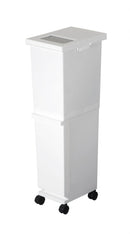 ゴミ箱 2段 分別 キャスター付き ごみ箱 キッチン リビング ふた付き 蓋 白 ホワイト 黒 ブラック おしゃれ スタイリッシュ スリム 容量 36L 【納期A】【toh-359409】