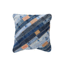 クッション デニム生地 おしゃれ インテリア アクセント 目立つ かっこいい デニムクッション デニム地 パッチワーク風 デザイン 45×45cm 正方形 【納期B】【azm-ttc-331a】