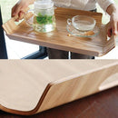 木製トレー 滑りにくい お盆 天然木 湾曲 ノンスリップ ハンドル トレイ 取っ手つき 大きいサイズ 滑りにくい トレー 【納期A】【196262】