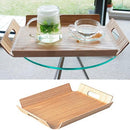 木製トレー 滑りにくい お盆 天然木 湾曲 ノンスリップ ハンドル トレイ 取っ手つき 大きいサイズ 滑りにくい トレー 【納期A】【196262】