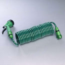 ガーデンコイルホース 6m グリーン 緑 ホース 噴射ノズル付 シャワー ミスト 巻き取り不要 【納期A】【203755】