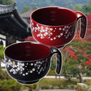 汁椀 山中塗 日本製 手付き汁椀 山中漆器 おしゃれ 取っ手つき お椀 桜柄 2色セット 【納期A】【810213】