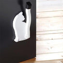 ドアストッパー 猫型 ねこ 猫 ネコ おしゃれ マグネット ゴム 室内 強力 玄関扉 止め かわいい 白 黒 ホワイト ブラック 折り畳み 戸当り 換気 ドア止め金具 【納期A】【810689】