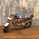 ブリキ おもちゃ 置き物 バイク インテリア オブジェ 玩具 アメリカン 国旗 星条旗 レトロ ハーレー風 飾り おしゃれ 二輪車 かっこいい 【納期C】【akz-1304e-3770】