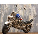 ブリキ おもちゃ 置き物 バイク インテリア オブジェ 玩具 アメリカン 国旗 星条旗 レトロ ハーレー風 飾り おしゃれ 二輪車 かっこいい 【納期C】【akz-1304e-3770】