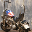 ブリキ おもちゃ 置き物 バイク インテリア オブジェ 玩具 アメリカン 国旗 星条旗 レトロ ハーレー風 飾り おしゃれ 二輪車 かっこいい 【納期C】【akz-1304e-3770】