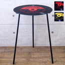 サイドテーブル カフェテーブル サブテーブル 円形 丸型 おしゃれ レコード型 デザイン アメリカン インテリア アクセント レッド 赤 イエロー 黄色 黒 ブラック 【納期C】【akz-14av013c-one】