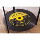 センターテーブル ローテーブル リビング サイドテーブル カフェ 2段 棚 ラック 円形 丸 おしゃれ レコード 音楽 赤 黄色 黒 ブラック 【納期C】【akz-14av013c】