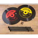 センターテーブル ローテーブル リビング サイドテーブル カフェ 2段 棚 ラック 円形 丸 おしゃれ レコード 音楽 赤 黄色 黒 ブラック 【納期C】【akz-14av013c】