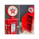 CDラック 収納棚 4段 ラック 扉つき 赤 レッド 小物収納 コレクションケース おしゃれ かわいい ガスポンプ デザイン インテリア アメカジ 【納期C】【akz-205ms3236-b】