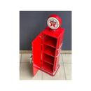 CDラック 収納棚 4段 ラック 扉つき 赤 レッド 小物収納 コレクションケース おしゃれ かわいい ガスポンプ デザイン インテリア アメカジ 【納期C】【akz-205ms3236-b】