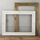 ウッドフレーム 枠 額 フレーム 木製 デコレーション インテリア オブジェ 白 ホワイト ゴールド アンティーク調 レトロ ビンテージ風 【納期C】【akz-25397b-fr-l】