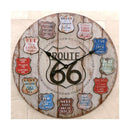 掛時計 壁掛け時計 ROUTE66 ルート 円形 丸型 おしゃれ レトロ アンティーク調 インテリア 西海岸 遊び心 デザイン モチーフ アナログ 【納期C】【akz-3a311】