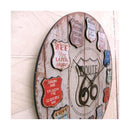 掛時計 壁掛け時計 ROUTE66 ルート 円形 丸型 おしゃれ レトロ アンティーク調 インテリア 西海岸 遊び心 デザイン モチーフ アナログ 【納期C】【akz-3a311】