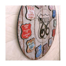 掛時計 壁掛け時計 ROUTE66 ルート 円形 丸型 おしゃれ レトロ アンティーク調 インテリア 西海岸 遊び心 デザイン モチーフ アナログ 【納期C】【akz-3a311】