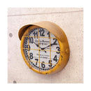 掛時計 壁掛け時計 円形 丸型 おしゃれ インダストリアル インテリア アメカジ 西海岸 ROUTE66 ルート66 潜水艦 デザイン モチーフ イエロー 黄色 ゴールド 【納期C】【akz-5a064】