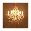 シャンデリア 6灯 led 対応 天井 照明 白 ホワイト アンティーク レトロ ゴージャス 北欧 ヨーロピアン おしゃれ オシャレ 豪華 軽い 軽量 【納期C】【akz-67b308888k-cream】